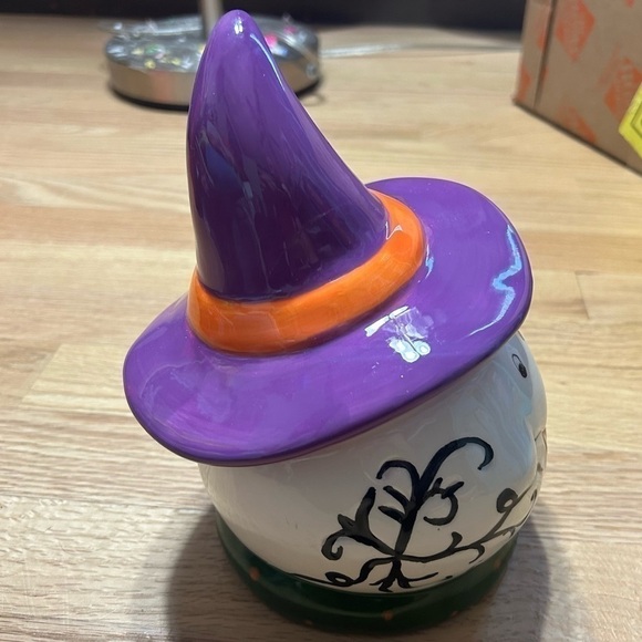 Kitchen Worthy Good Witch Cookie Jar Ceramic Halloween Ghost Kitchen Decor - Picture 3 of 6